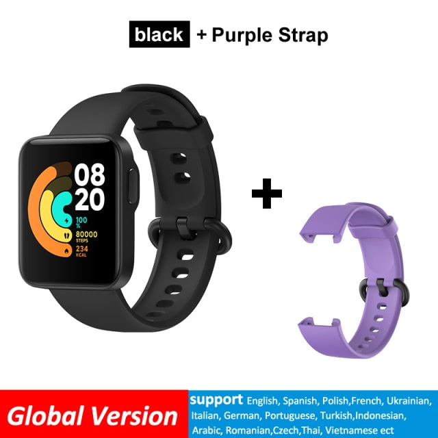 Xiaomi Mi Watch Lite Bluetooth Smart Watch GPS 5ATM Waterproof SmartWatch Fitness Heart Rate Monitor mi band Global Version Global add Purple - Tophatter Daily Deals