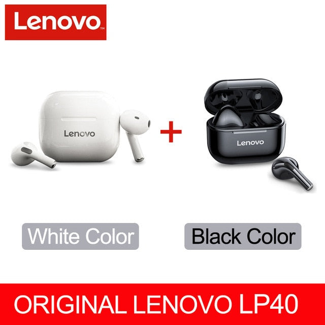Original Lenovo LP40 wireless headphones TWS Bluetooth Earphones Touch Control Sport Headset Stereo Earbuds For Phone Android LP40 blac1whit1 China - Tophatter Daily Deals