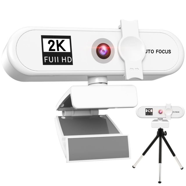 2K 4K Webcam Sailvde Conferentie Pc Webcam With Gift Tripod Autofocus Usb Web Camera Laptop Mini Camera 1080P with Microphone 2K With Tripod 2 - Tophatter Daily Deals