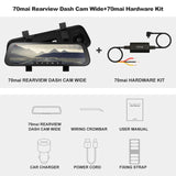 9.35 Inch Full Screen 70mai Rearview Dash Cam Wide 1080P Auto Cam 130FOV 70mai D07 Mirror Car Recorder Stream Media Car DVR Wide N Hardware kit - Tophatter Daily Deals