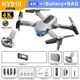 2021 New KY910 Mini Drone 4k Hd Camera profesional Rc Drones Wifi Fpv Toy Outdoor Rc Quadcopter Fixed height Drones Boy For Toys 4K single camera 1B 2 China - Tophatter Daily Deals