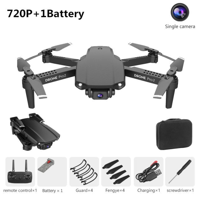 XCZJ E99 Pro2 RC Mini Drone 4K 1080P 720P Dual Camera WIFI FPV Aerial Photography Helicopter Foldable Quadcopter Dron Toys 720P black 1B - Tophatter Daily Deals