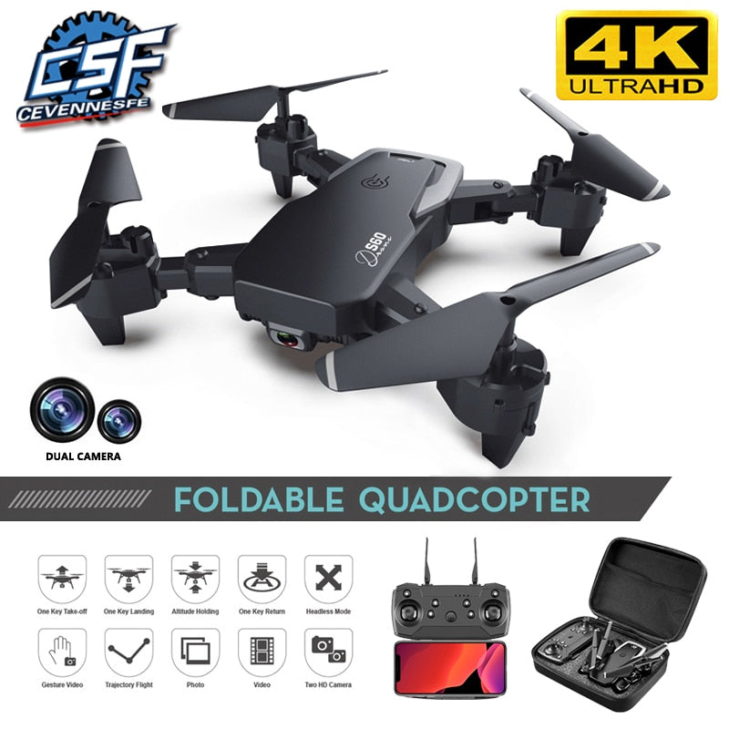 2021 NEW Drone 4k profession HD Wide Angle Camera 1080P WiFi Fpv Drone Dual Camera Height Keep Drones Camera Helicopter Toys - Tophatter Daily Deals