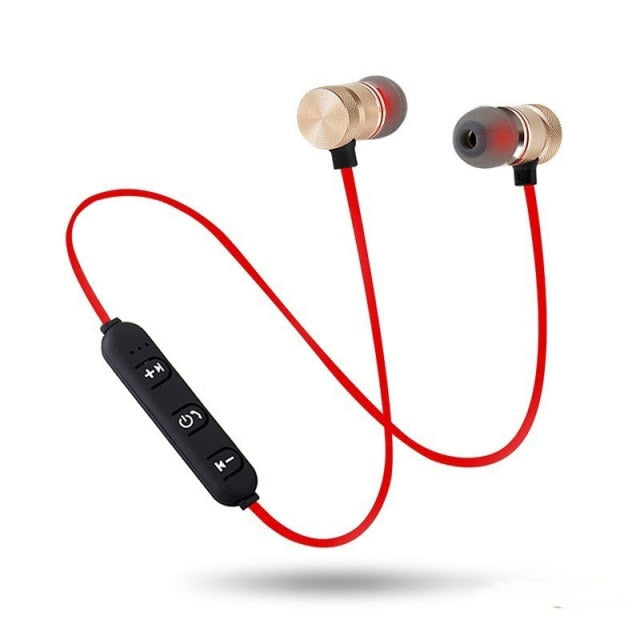 Bluetooth Earphone 4.1 Wireless Headset Stereo Headphones Sports Magnetic Earphones for Xiaomi 7 8 9 Redmi Note 7 8 K30 K20 Pro Red - Tophatter Daily Deals