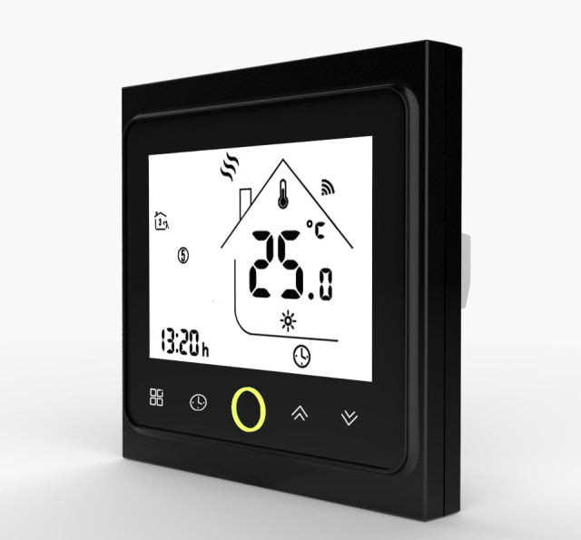 WiFi Smart Thermostat Temperature Controller for Water/Electric floor Heating Water/Gas Boiler Works with Alexa Google Home Black - Tophatter Daily Deals