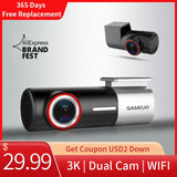 SAMEUO U700 Dash Cam Front and Rear Camera Recorder QHD 1944P Car DVR with 2 cam dashcam WiFi Video Recorder 24H Parking Monitor - Tophatter Daily Deals