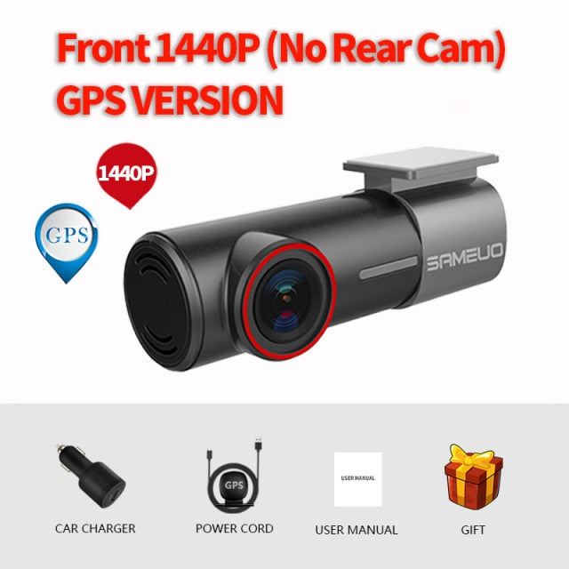 SAMEUO U700 Dash Cam Front and Rear Camera Recorder QHD 1944P Car DVR with 2 cam dashcam WiFi Video Recorder 24H Parking Monitor Front 1440P GPS - Tophatter Daily Deals