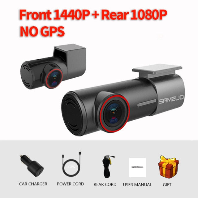 SAMEUO U700 Dash Cam Front and Rear Camera Recorder QHD 1944P Car DVR with 2 cam dashcam WiFi Video Recorder 24H Parking Monitor Front1440PREAR1080P - Tophatter Daily Deals