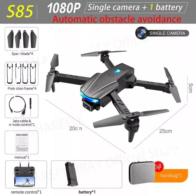 New S85 Pro Rc Mini Drone 4k Profesional HD Dual Camera Fpv Drones With infrared obstacle avoidance Rc Helicopter Quadcopter Toy 1080P 1B 2 - Tophatter Daily Deals