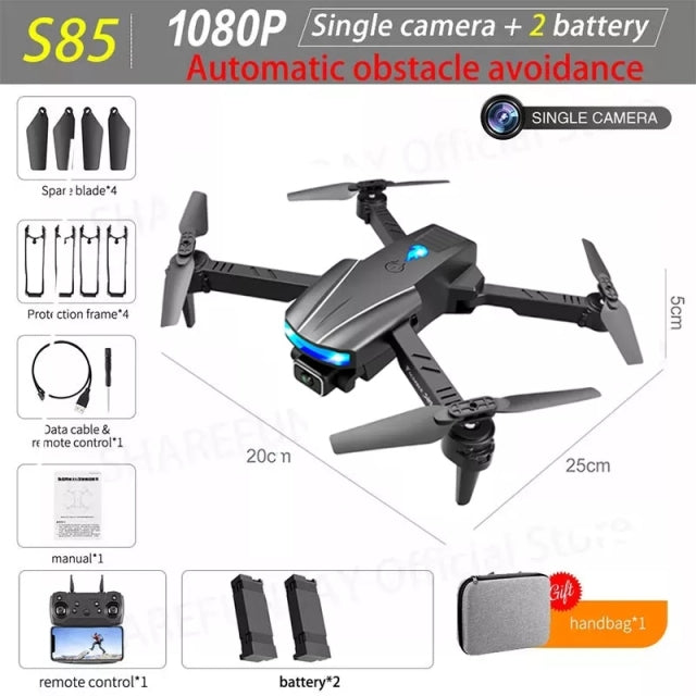 New S85 Pro Rc Mini Drone 4k Profesional HD Dual Camera Fpv Drones With infrared obstacle avoidance Rc Helicopter Quadcopter Toy 1080P 2B 2 - Tophatter Daily Deals
