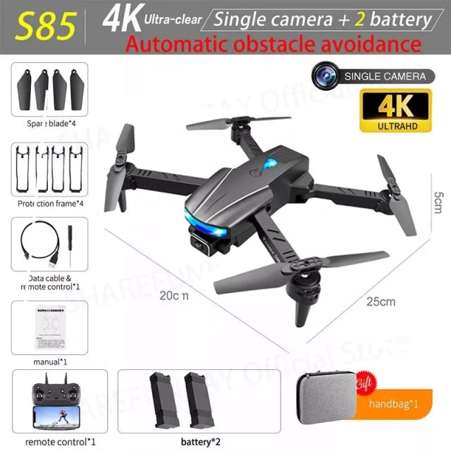 New S85 Pro Rc Mini Drone 4k Profesional HD Dual Camera Fpv Drones With infrared obstacle avoidance Rc Helicopter Quadcopter Toy 4K single camera 2B 2 - Tophatter Daily Deals