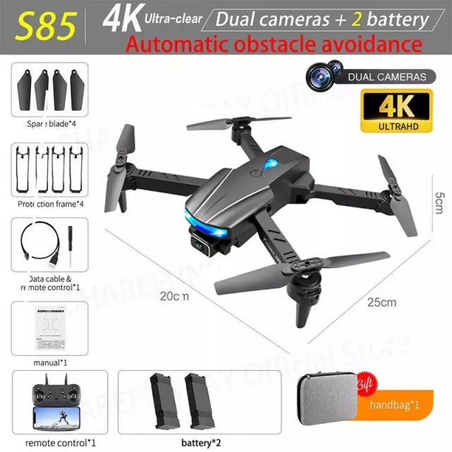 New S85 Pro Rc Mini Drone 4k Profesional HD Dual Camera Fpv Drones With infrared obstacle avoidance Rc Helicopter Quadcopter Toy 4K dual camera 2B 2 - Tophatter Daily Deals