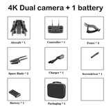 2021 NEW Drone 4k profession HD Wide Angle Camera 1080P WiFi Fpv Drone Dual Camera Height Keep Drones Camera Helicopter Toys 4K-Dual camera-1B - Tophatter Daily Deals