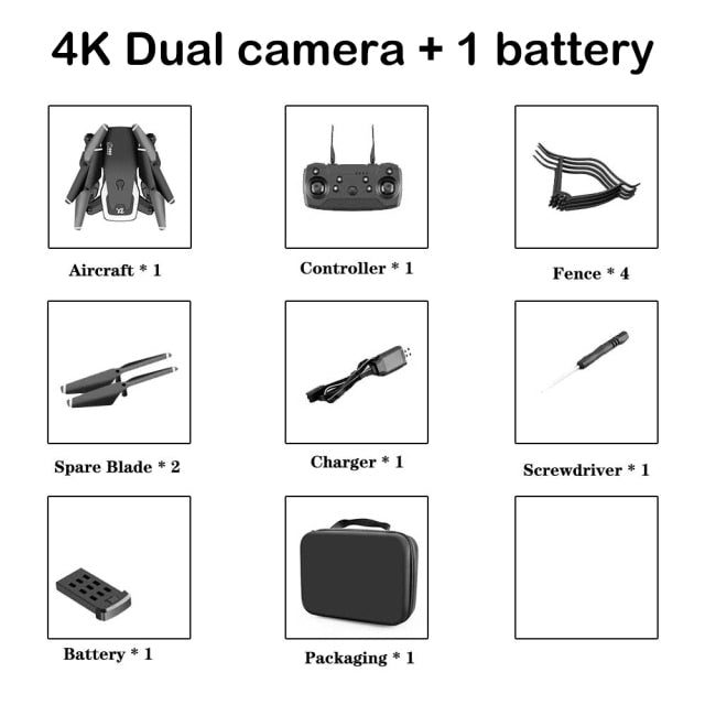 2021 NEW Drone 4k profession HD Wide Angle Camera 1080P WiFi Fpv Drone Dual Camera Height Keep Drones Camera Helicopter Toys 4K-Dual camera-1B - Tophatter Daily Deals