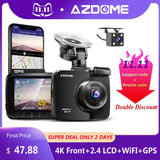 AZDOME GS63H Dash Cam Dual Lens 4K UHD Recording Car Camera DVR Night Vision WDR Built-In GPS Wi-Fi G-Sensor Motion Detection - Tophatter Daily Deals