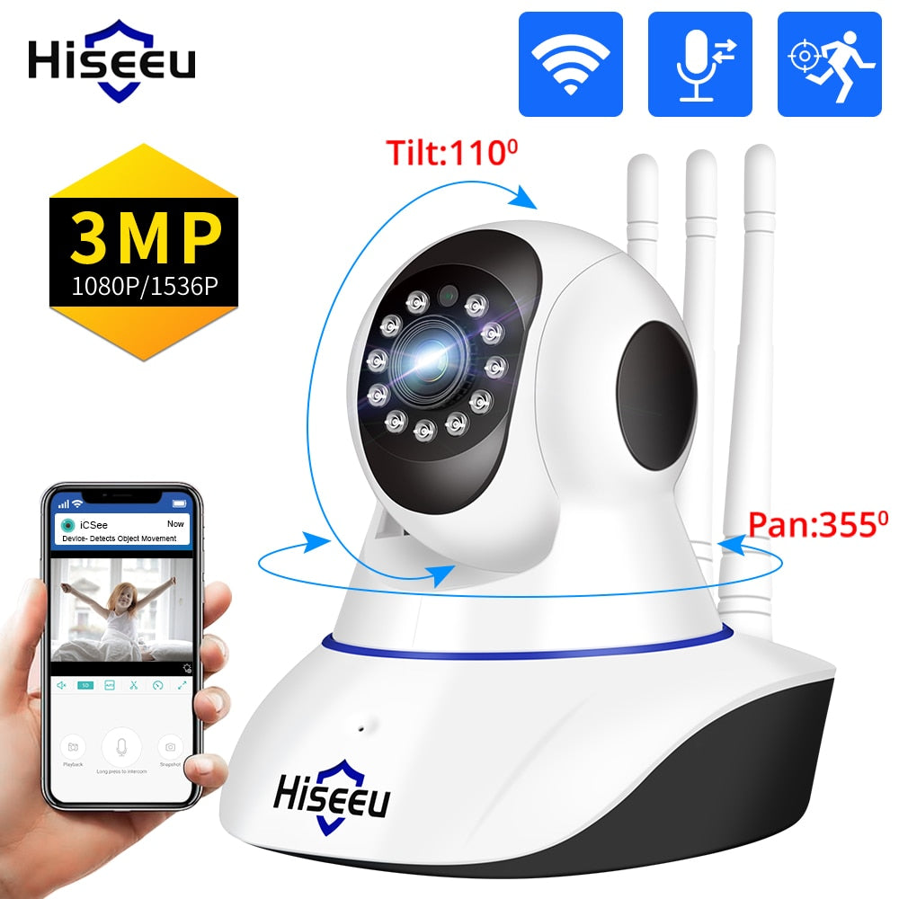 Hiseeu 2MP 3MP 5MP IP Camera WIFI Wireless Smart Home Security Camera Surveillance 2-Way Audio CCTV Baby Monitor For Darkroom - Tophatter Daily Deals
