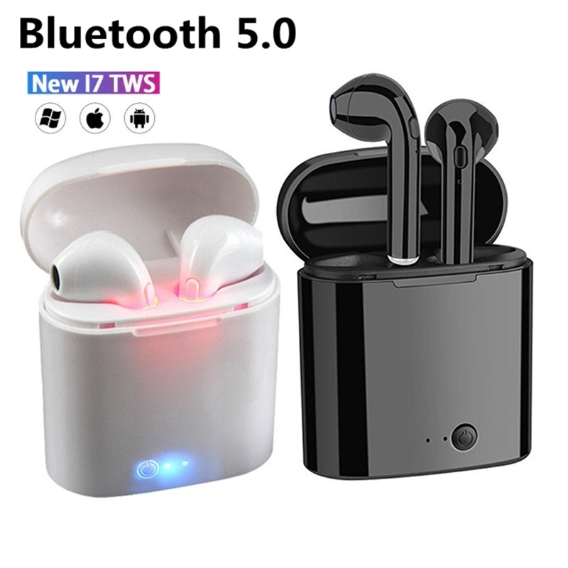 I7s TWS Bluetooth Earphone wireless Earbuds For All Smart Phone Sport Headphones Stereo Headphones Charging compartment headset - Tophatter Daily Deals