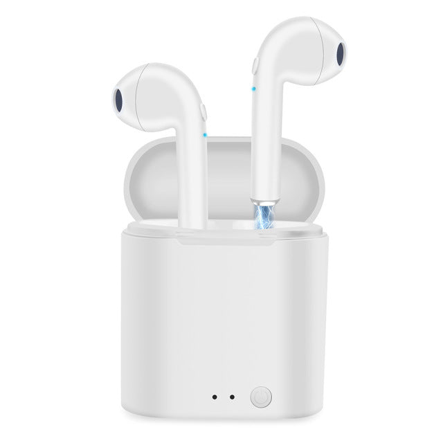 I7s TWS Bluetooth Earphone wireless Earbuds For All Smart Phone Sport Headphones Stereo Headphones Charging compartment headset White - Tophatter Daily Deals