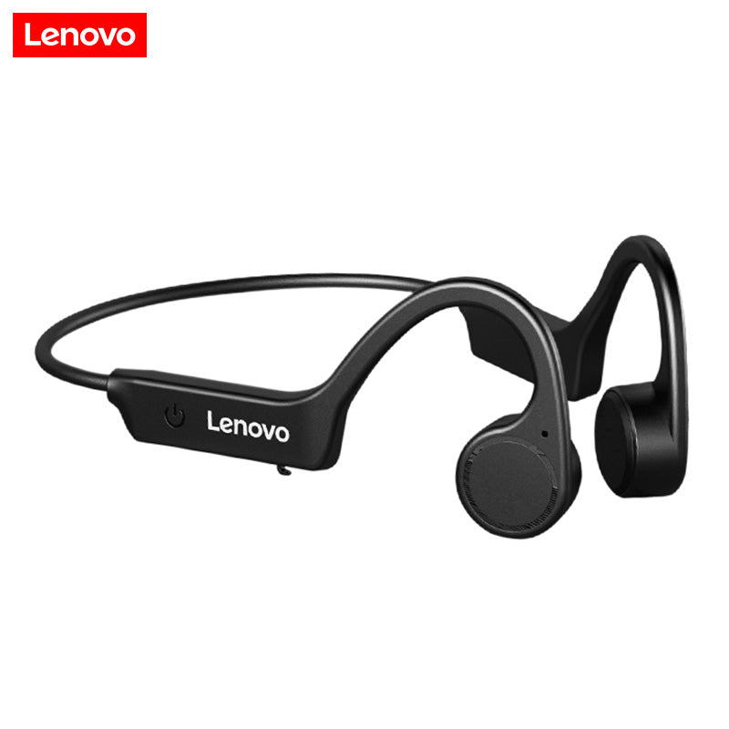 Lenovo X4 Bone Conduction Bluetooth Headphone Sports Earphone Waterproof Wireless Headset with Mic Ear-hook TWS Bass Hifi Stereo - Tophatter Daily Deals