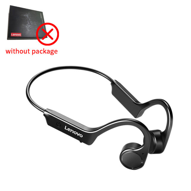 Lenovo X4 Bone Conduction Bluetooth Headphone Sports Earphone Waterproof Wireless Headset with Mic Ear-hook TWS Bass Hifi Stereo Black NO Package China - Tophatter Daily Deals