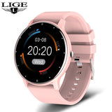 LIGE 2022 Fashion Smart Watch Men Fitness Bracelet Heart Rate Blood Pressure Monitoring Sports Tracker Smartwatch Gift for Women Pink - Tophatter Daily Deals