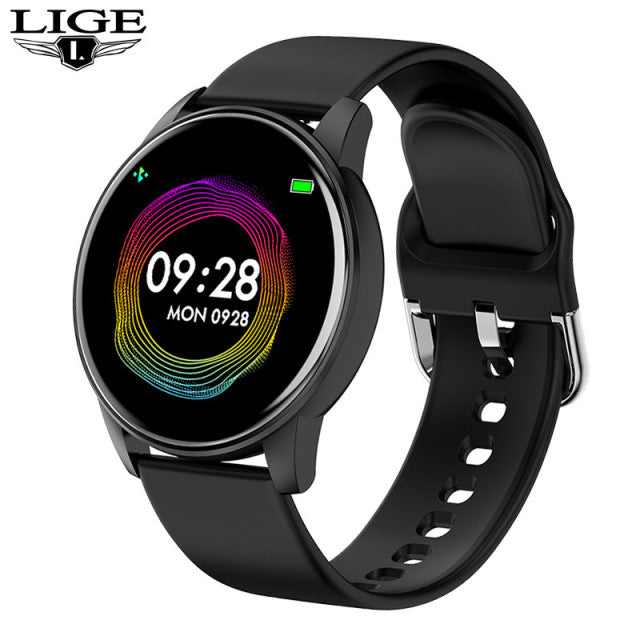 LIGE 2022 Fashion Smart Watch Men Fitness Bracelet Heart Rate Blood Pressure Monitoring Sports Tracker Smartwatch Gift for Women Black 2 - Tophatter Daily Deals