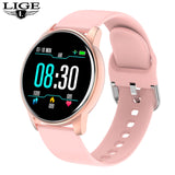 LIGE 2022 Fashion Smart Watch Men Fitness Bracelet Heart Rate Blood Pressure Monitoring Sports Tracker Smartwatch Gift for Women Pink 2 - Tophatter Daily Deals