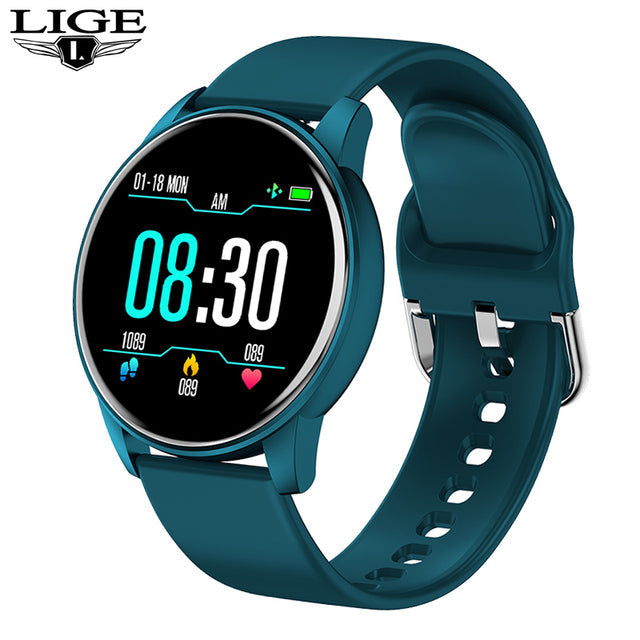 LIGE 2022 Fashion Smart Watch Men Fitness Bracelet Heart Rate Blood Pressure Monitoring Sports Tracker Smartwatch Gift for Women Blue 2 - Tophatter Daily Deals