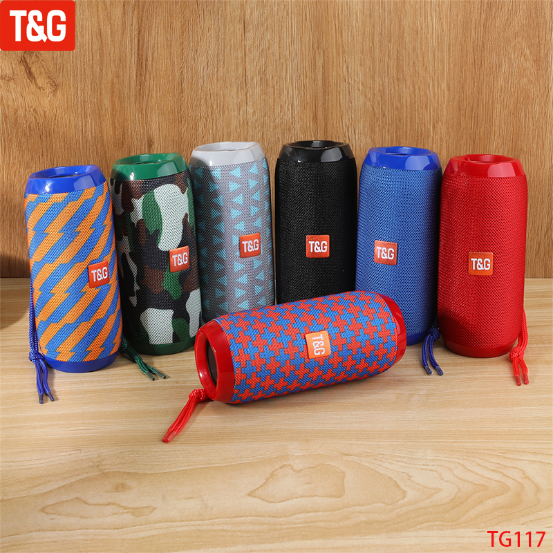 T&amp;G TG117 Portable Bluetooth Speaker Wireless Bass Column Waterproof Outdoor Music Vibro Speakers TF Card Subwoofer Loudspeaker - Tophatter Daily Deals