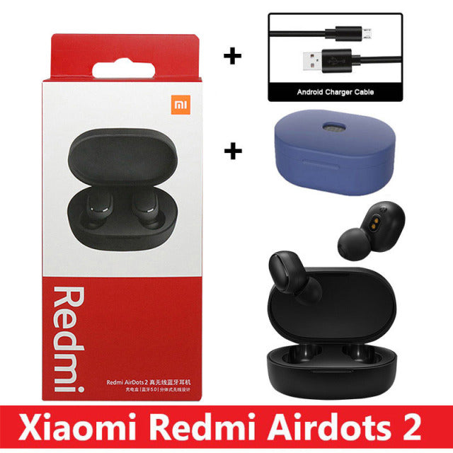 New Original Xiaomi Redmi AirDots 2 Wireless Earphone Bluetooth 5.0 Headset Mi Ture Wireless Headphones Earbuds In-Ear Earphones with Cable and Case 3 - Tophatter Daily Deals