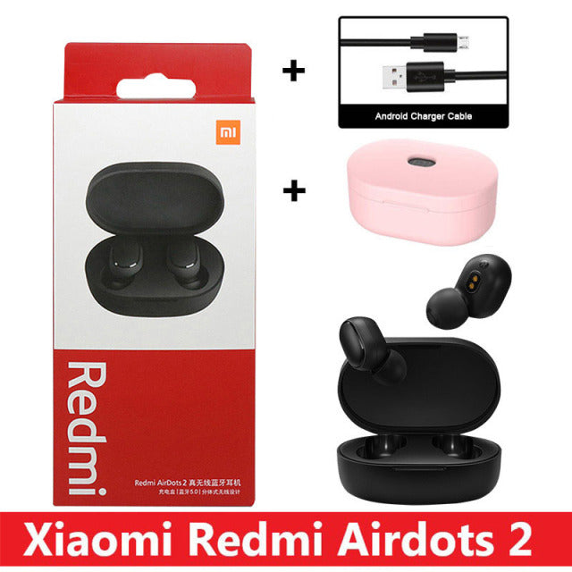 New Original Xiaomi Redmi AirDots 2 Wireless Earphone Bluetooth 5.0 Headset Mi Ture Wireless Headphones Earbuds In-Ear Earphones with Cable and Case 4 - Tophatter Daily Deals
