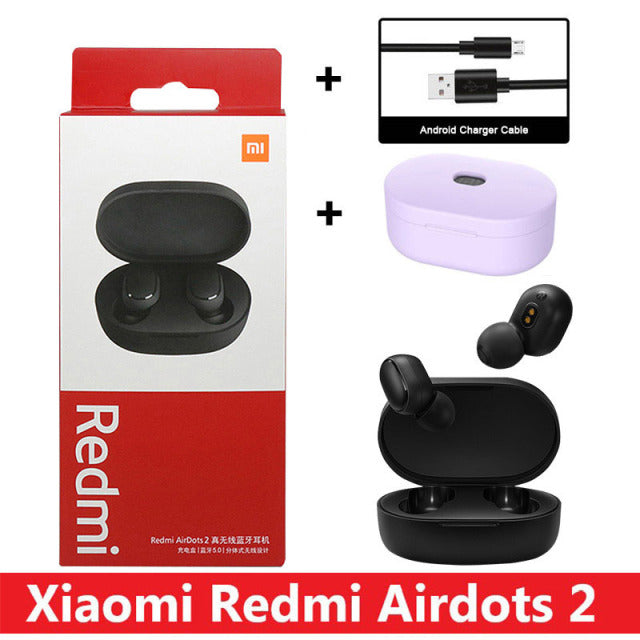 New Original Xiaomi Redmi AirDots 2 Wireless Earphone Bluetooth 5.0 Headset Mi Ture Wireless Headphones Earbuds In-Ear Earphones with Cable and Case 5 - Tophatter Daily Deals