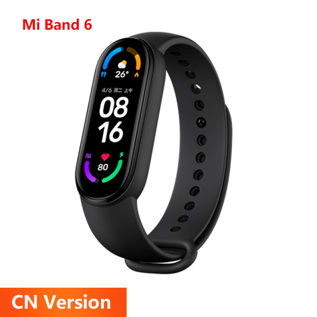 Global Version Xiaomi Mi Band 6 Smart Bracelet 1.56"AMOLED Screen miBand 6 Heart Rate Fitness Traker Bluetooth 5 ATM Waterproof CN Version - Tophatter Daily Deals
