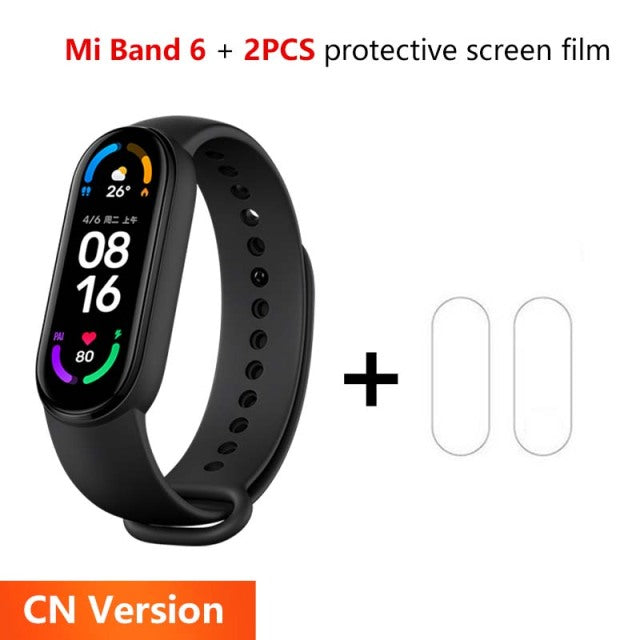 Global Version Xiaomi Mi Band 6 Smart Bracelet 1.56"AMOLED Screen miBand 6 Heart Rate Fitness Traker Bluetooth 5 ATM Waterproof CN add film - Tophatter Daily Deals