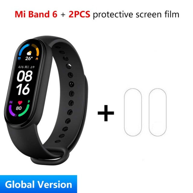 Global Version Xiaomi Mi Band 6 Smart Bracelet 1.56"AMOLED Screen miBand 6 Heart Rate Fitness Traker Bluetooth 5 ATM Waterproof Global add film - Tophatter Daily Deals