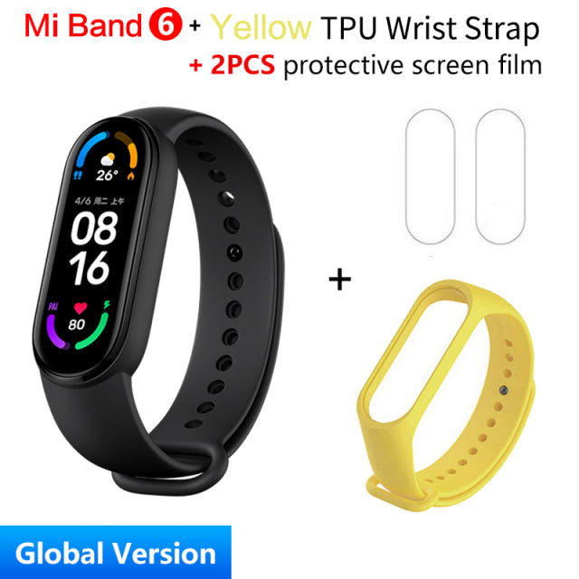 Global Version Xiaomi Mi Band 6 Smart Bracelet 1.56"AMOLED Screen miBand 6 Heart Rate Fitness Traker Bluetooth 5 ATM Waterproof - Tophatter Daily Deals