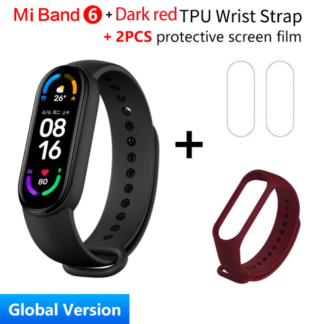 Global Version Xiaomi Mi Band 6 Smart Bracelet 1.56"AMOLED Screen miBand 6 Heart Rate Fitness Traker Bluetooth 5 ATM Waterproof - Tophatter Daily Deals