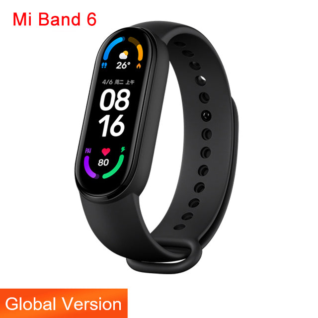 Global Version Xiaomi Mi Band 6 Smart Bracelet 1.56"AMOLED Screen miBand 6 Heart Rate Fitness Traker Bluetooth 5 ATM Waterproof Global Version 2 - Tophatter Daily Deals