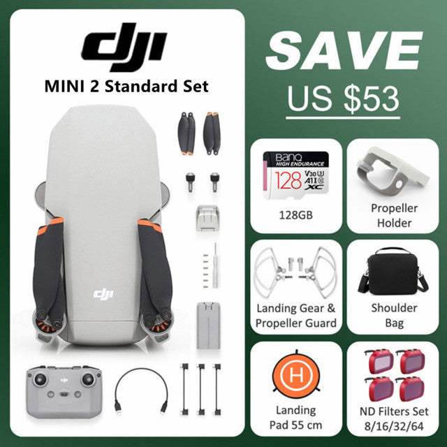DJI Mini 2 Mavic Mini 2 Drones 4K HD Camera RC Helicopter Professional GPS Quadcopter FCC Version 4x Zoom 249g 10km Transmission Pro Set 128GB - Tophatter Daily Deals