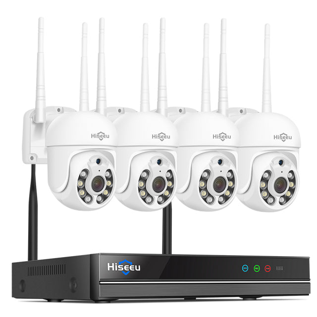 Hiseeu 8CH Wireless CCTV System 1536P 1080P NVR wifi Outdoor 3MP AI IP Camera Security System Video Surveillance LCD monitor Kit PTZ camera system - Tophatter Daily Deals