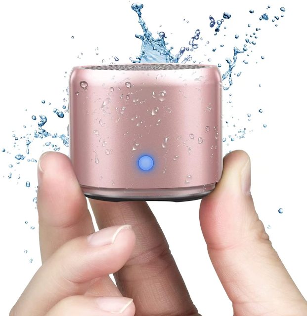 EWA A106 Pro Mini Bluetooth Speaker with Custom Bass Radiator, IPX7 Waterproof, Super Portable Speakers, Travel Case Packed A106Pro-Rosegold - Tophatter Daily Deals