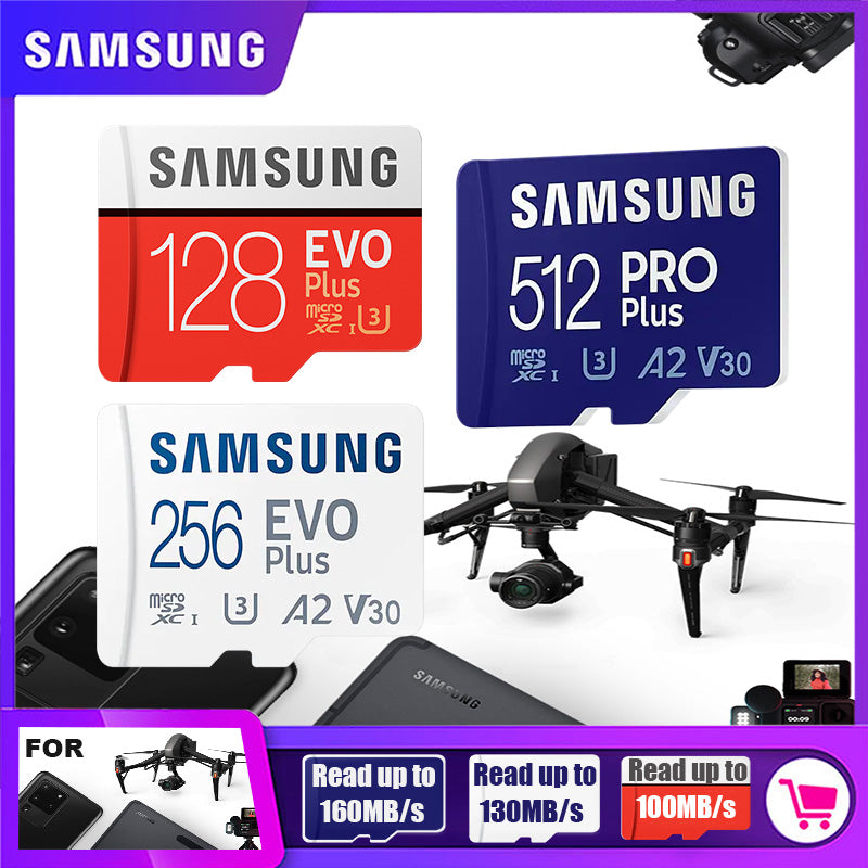 SAMSUNG Original Micro SD 32GB 64GB Memori Memory Card C10 TF MicroSD Cards SDXC 128GB 256GB 512GB U3 4K For Phone Drone Camera - Tophatter Daily Deals