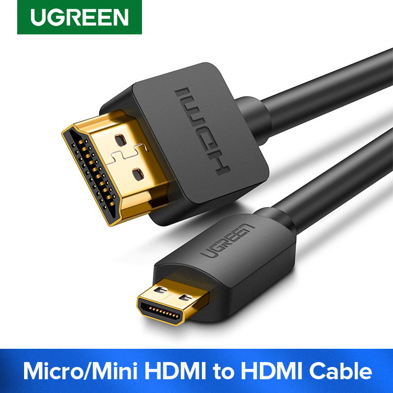 Ugreen Micro HDMI 4K/60Hz 3D Effect Micro Mini HDMI to HDMI Cable Male to Male For GoPro Sony Projector 1m 1.5m 2m 3m Mini HDMI - Tophatter Daily Deals
