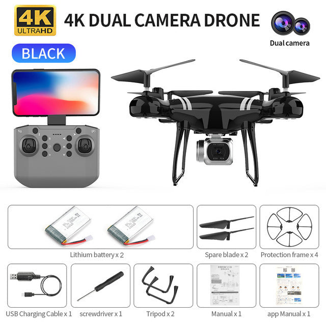 Drone KY101 MAX 4K Dron WIFI RC Quadcopter With HD Camera Altitude Hold FPV Helicopter One Key Return Professional Drones Black 4K MAX 2B - Tophatter Daily Deals
