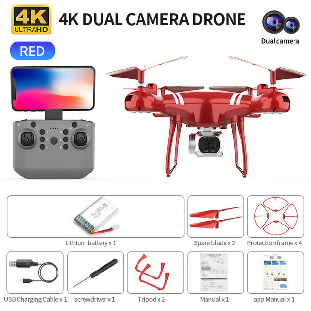 Drone KY101 MAX 4K Dron WIFI RC Quadcopter With HD Camera Altitude Hold FPV Helicopter One Key Return Professional Drones Red 4K MAX 1B - Tophatter Daily Deals