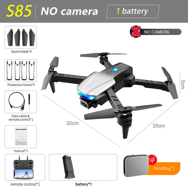 New S85 Pro Rc Mini Drone 4k Profesional HD Dual Camera Fpv Drones With infrared obstacle avoidance Rc Helicopter Quadcopter Toy No Camera - Tophatter Daily Deals