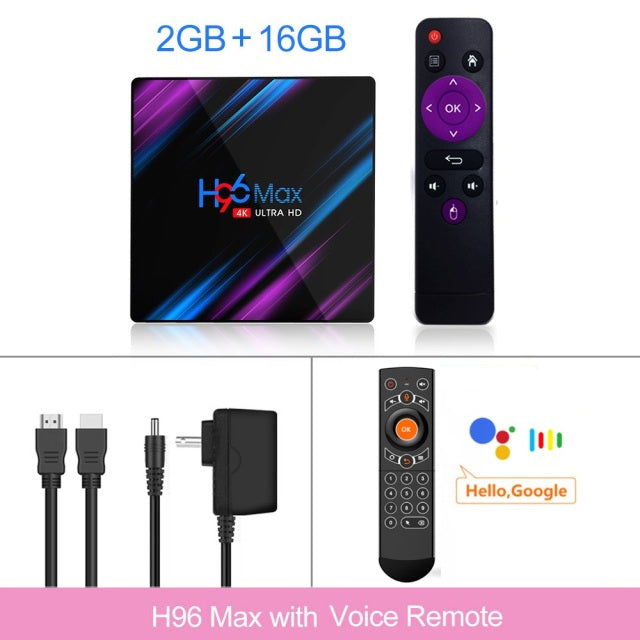 H96 MAX RK3318 Smart TV Box Android 11 4G 64GB 32G 4K Youtube Wifi BT Media player H96MAX TVBOX Android10 Set top box 2GB16GB 2GB16GB G21 Voice RC - Tophatter Daily Deals