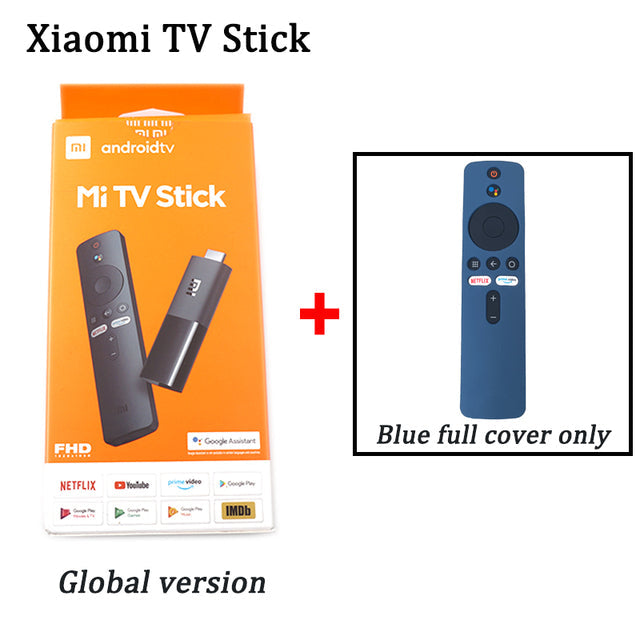 Xiaomi Mi TV Stick Global Version Android TV FHD HDR Quad Core HDMI-compatible 1GB+8GB Bluetooth Wifi Netflix Google Assistant add full case blue - Tophatter Daily Deals