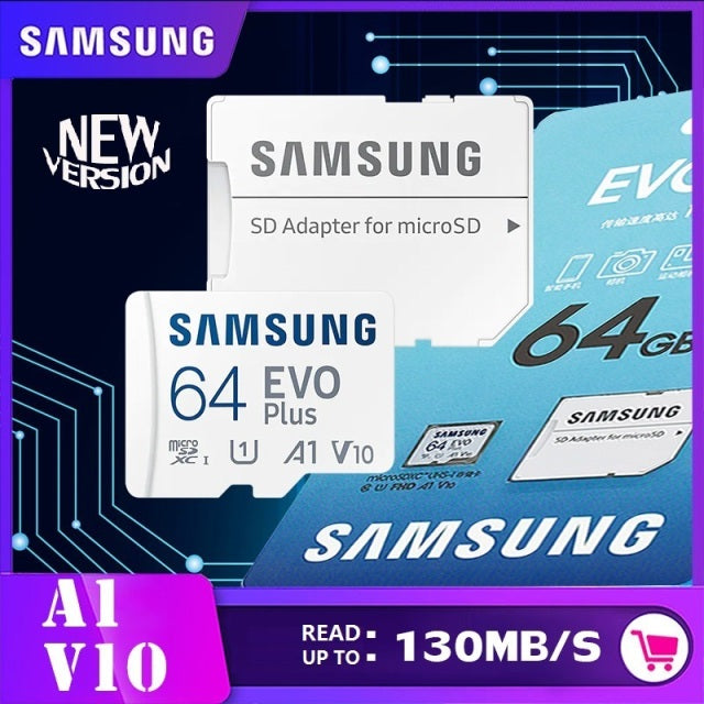 SAMSUNG Original Micro SD 32GB 64GB Memori Memory Card C10 TF MicroSD Cards SDXC 128GB 256GB 512GB U3 4K For Phone Drone Camera 64GB R130MBs - Tophatter Daily Deals