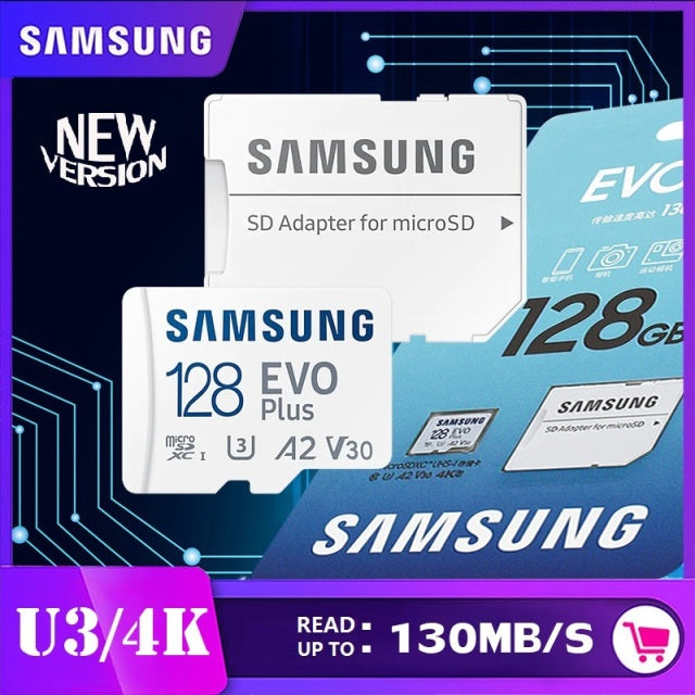 SAMSUNG Original Micro SD 32GB 64GB Memori Memory Card C10 TF MicroSD Cards SDXC 128GB 256GB 512GB U3 4K For Phone Drone Camera 128GB U3 R130MBs - Tophatter Daily Deals